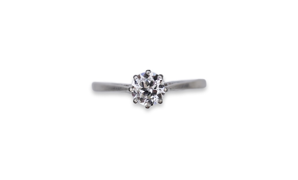 A diamond solitaire ring, early 20th century